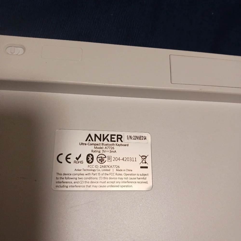 ANKER ultra compact Bluetooth keyboard  modelA7726